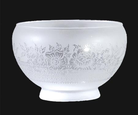 7-1/4 inch diameter Two Roses Filigree Gas Shade, 4 inch lip fitter