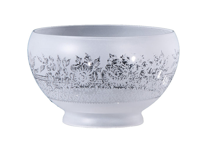 7-1/4 inch diameter Two Roses Filigree Gas Shade, 4 inch lip fitter