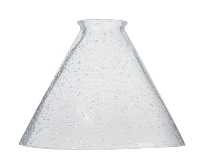 7-3/16" Dia. Clear Seeded Glass Deep Cone Shade, 2-1/4" Fitter