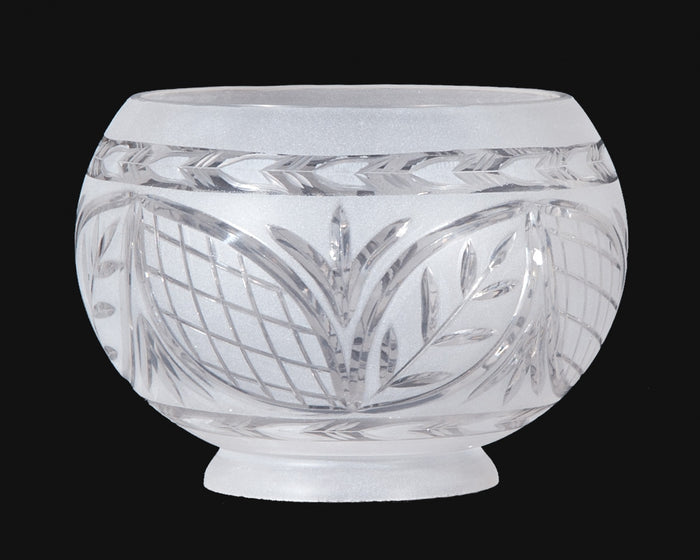 7-3/4 inch diameter Hand Engraved Victorian Gas Shade, 4 inch lip fitter