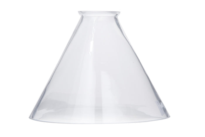 7" Clear Glass Deep Cone Shade, 2-1/4 inch lip fitter