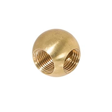 7/8 Inch Diameter Unfinished Brass 2-Way Ball Arm Back, 1/8F