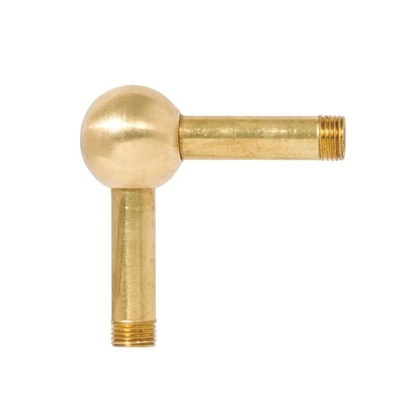 7/8 Inch Diameter Unfinished Brass 2-Way Ball Arm Back, 1/8F
