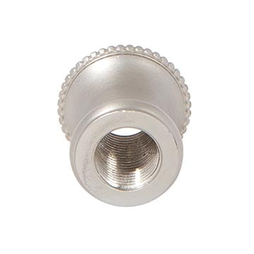 7/8 Inch Height Satin Nickel Finish Turned Brass Lamp Neck, Tap 1/8F