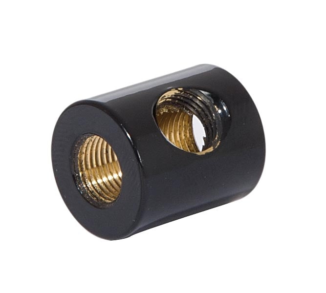 7/8 Inch Tall Glossy Black Finish 3-Way Brass Arm Back, 1/8F Tap
