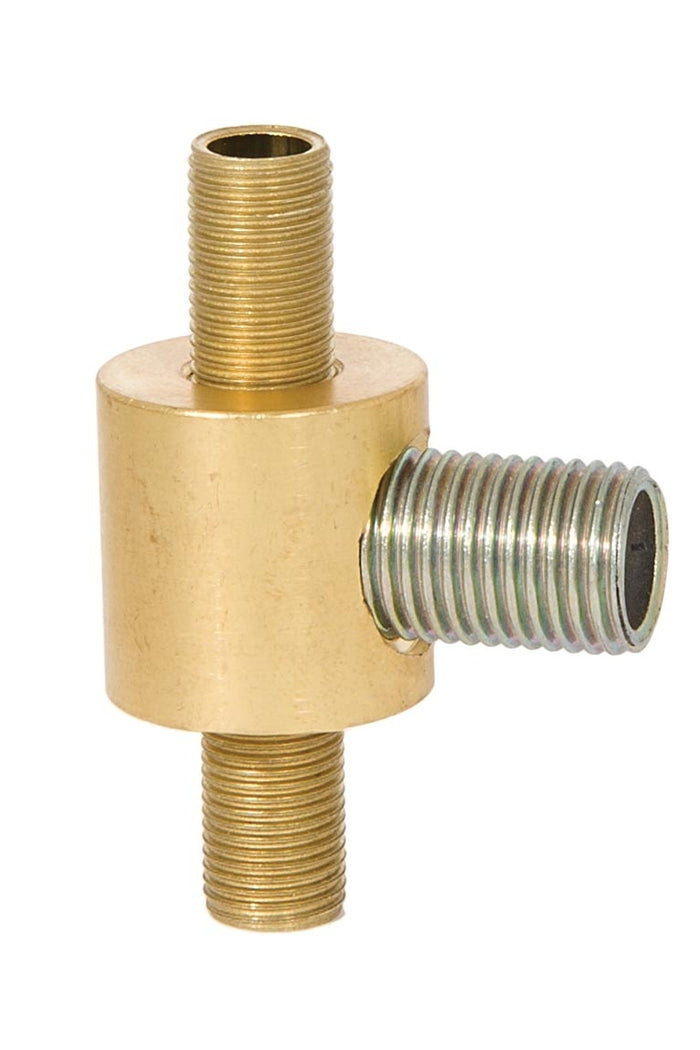 7/8 Inch Tall Unfinished 3-Way Brass Arm Back, 1/8F &1/4F Tap