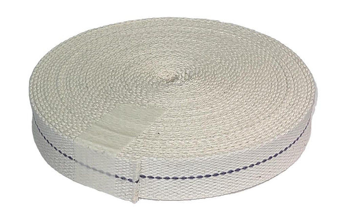7/8" Wide, No. 2 Brass Plated Size, Hattersley Kerosene Lamp Wicks in 10-meter Roll