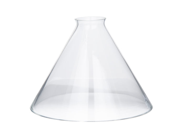 9" Clear Glass Deep Cone Shade, 2 1/4 inch lip fitter