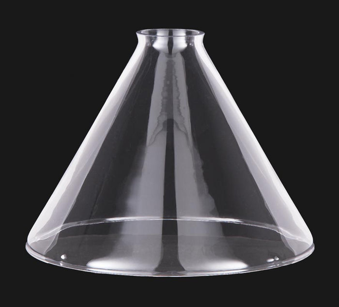 9" Clear Glass Deep Cone Shade, 2 1/4 inch lip fitter