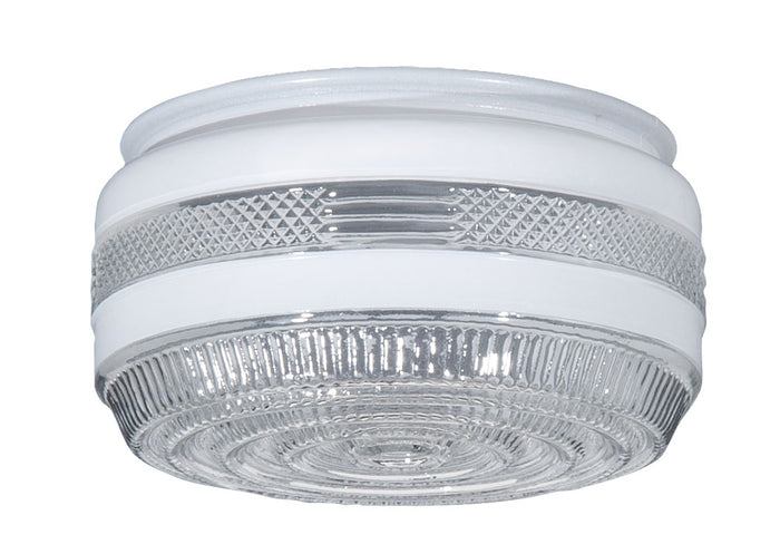 8 3/8" Disk Shaped Porch and Utility Room Glass Shade, 7-7/8 inch lip fitter