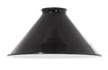 8" Dia. Black Enamel Finish Spun Steel Cone Shade, 2-1/4" Fitter