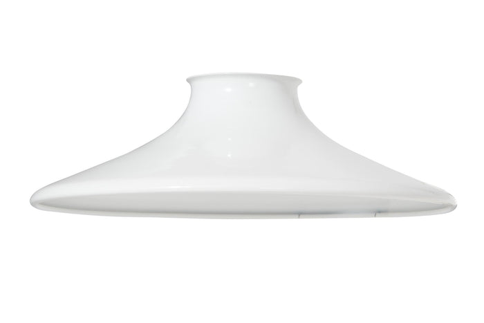 8" Dia White Enamel Finish Spun Steel Saucer Shade, 2-1/4" Fitter
