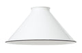 8 Inch Diameter White Enamel Finish Spun steel Cone Shade, 2-1/4 Inch Fitter