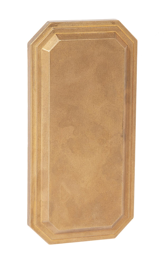 9-1/2 Inch Long Unfinished Die Cast Brass Backplate, No Center Hole