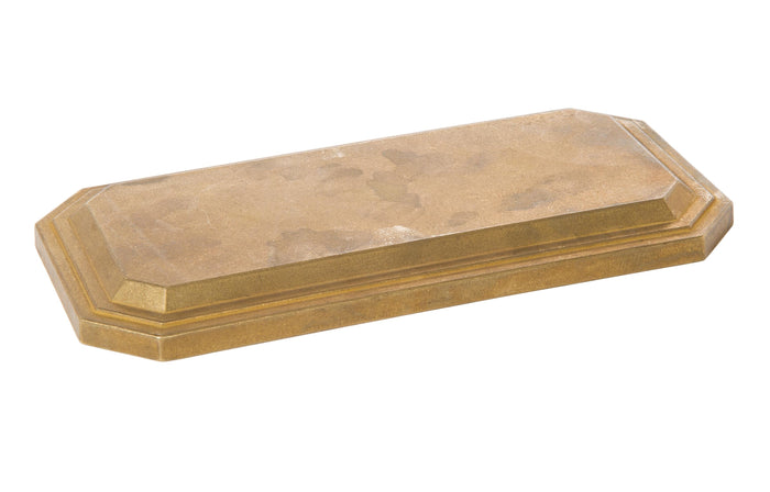 9-1/2 Inch Long Unfinished Die Cast Brass Backplate, No Center Hole