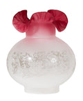 9 1/4 inch tall Cranberry Tint & Etched Filigree Shade, 4 inch fitter (00147)