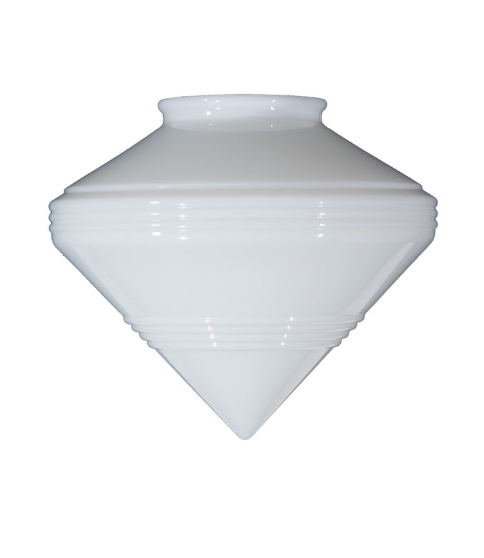 9" Ribbed Art Deco Pendant Shade, 4 inch lip fitter
