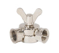 9/16" Tall Nickel Plated Finish Die Cast Brass Swivel with Teeth & Butterfly Key, 1/4F x 1/4F