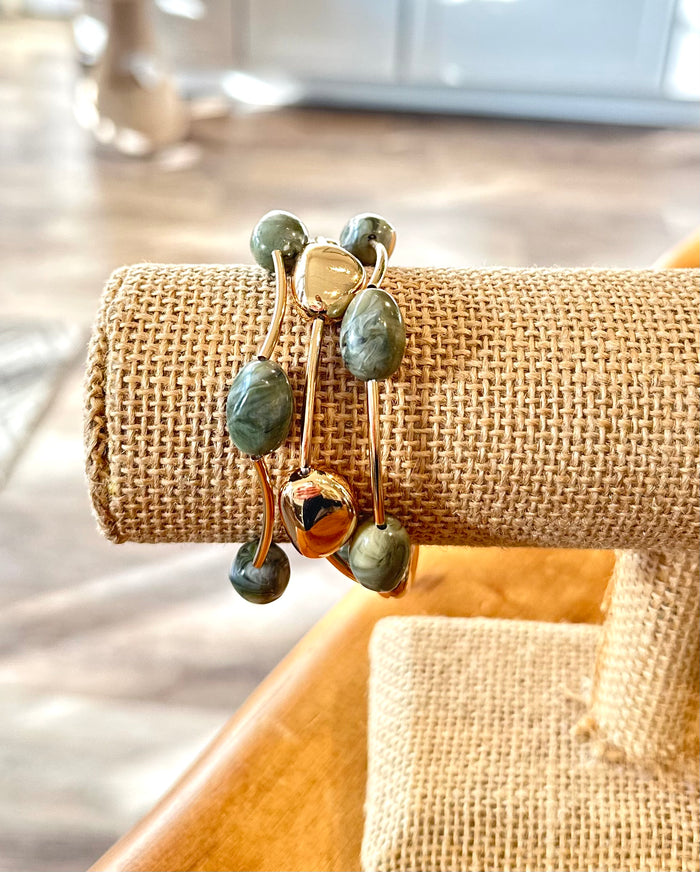 Olive layered bracelet