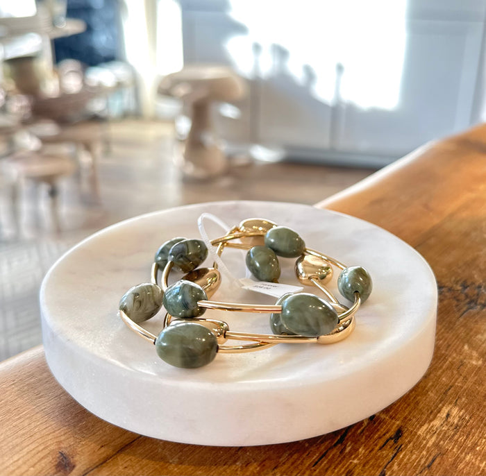 Olive layered bracelet