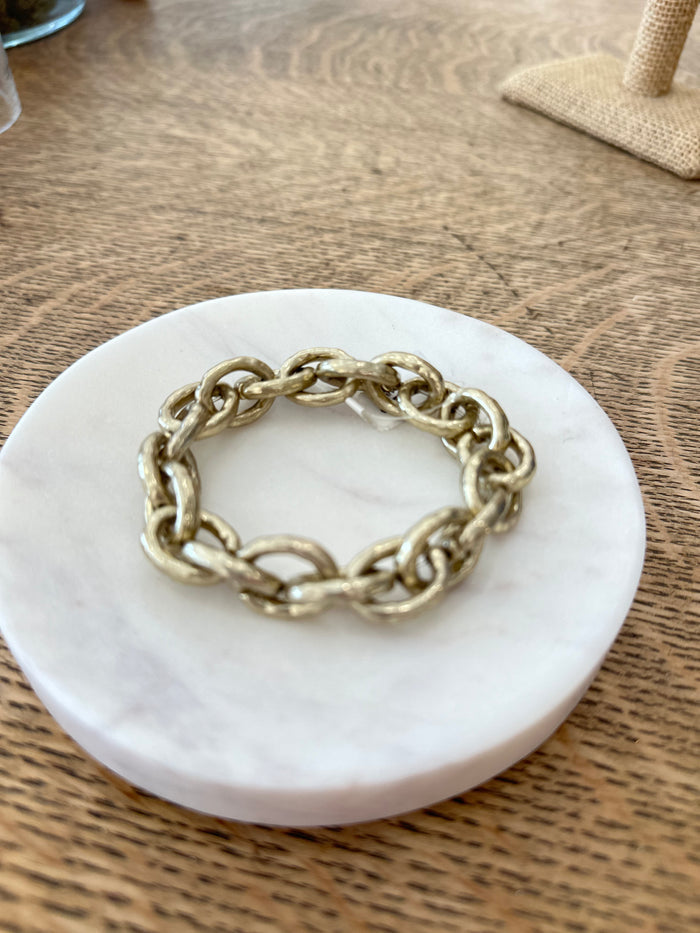 Chunky Gold Link Stretch Bracelet