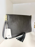 Italian Leather Clutch w/ crossbody strap