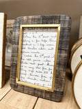 Hand-Carved Photo Frame with Brass Border