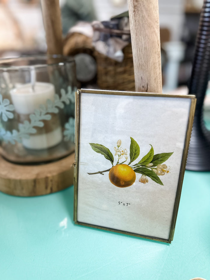 Brass & Glass Photo -5"L x 7"H