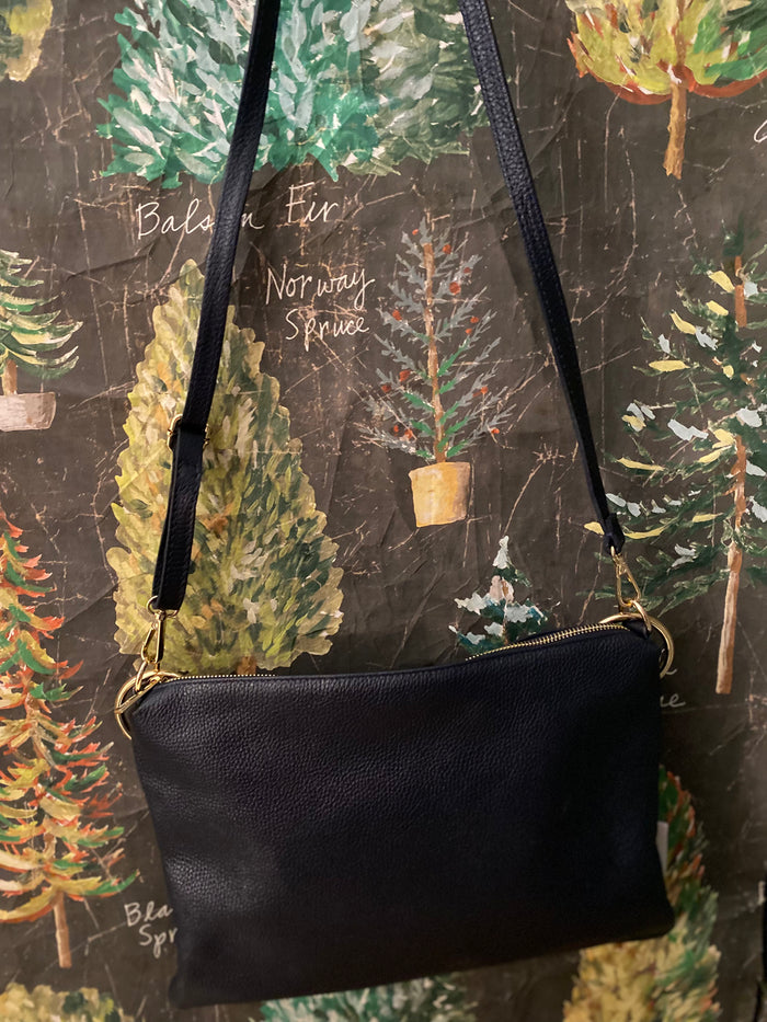 Italian Leather Handbag w/ crossbody strap