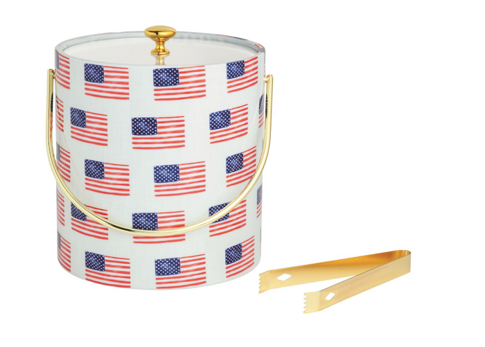 American Flag Ice Bucket Set