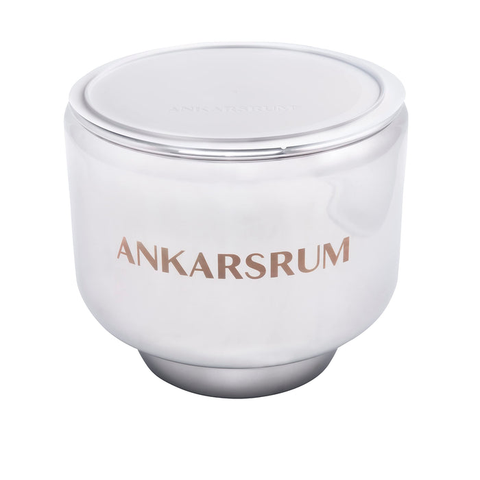 White glass container with 'Ankarsrum' branding on a white background