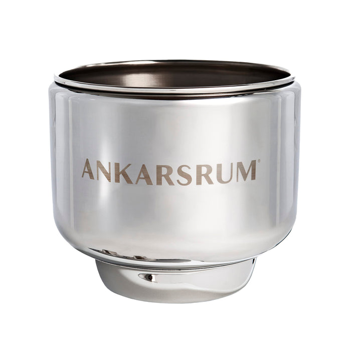 Stainless steel bowl displayed on a white background