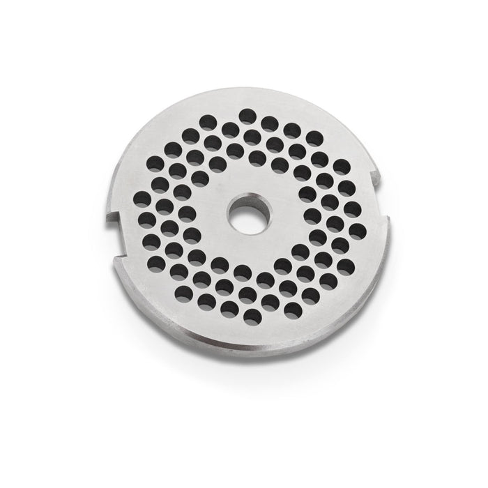 Metal grinder plate on a white background