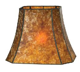 Antique Amber Cut Corner Rectangle Mica Shades