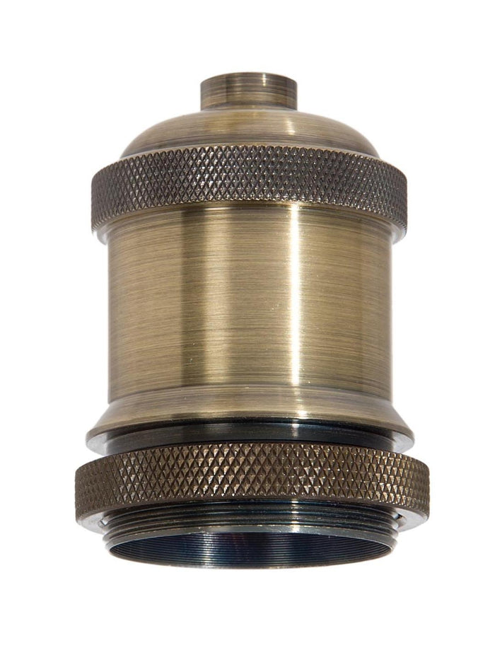 Antique Brass Finish Die Cast Aluminum E-26 Socket Cover with E-26 Socket and Mounting Hardware
