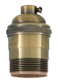 Antique BRASS Finish Heavy Turned Brass Keyless Socket, UNO Thread Shell