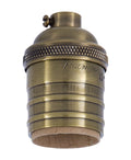 Antique BRASS Finish Heavy Turned Brass Keyless Sockets, No UNO Thread