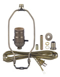 Antique Brass or Antique Bronze Finish Table Lamp Wiring Kit with PUSH-THRU Socket