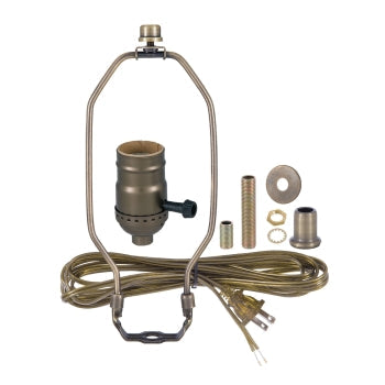 Antique Brass or Antique Bronze Finish Table Lamp Wiring Kit with Turn Knob Socket (30551A10)