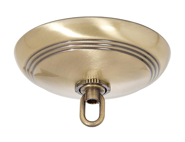 Antique Brass Screw Collar Ribbed Canopy Kits