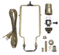 Antique Brass Table Lamp Wiring Kit with 3-way Socket and Adjustable Harp