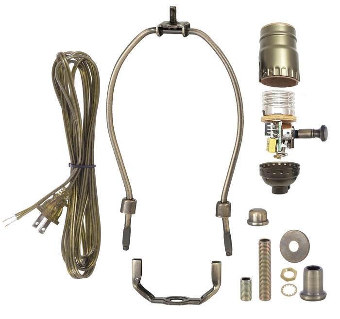Antique Brass Table Lamp Wiring Kit With Full-range dimmer Socket