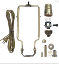 Antique Brass Table Lamp Wiring Kit with Push-Thru Socket and Adjustable Harp (30552AA)