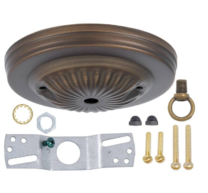 Antique Bronze Ceiling Canopy Kit with Hardware, 5-1/8" dia. (10801AB)