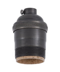 Antique BRONZE Finish Heavy Turned Brass Keyless Socket, UNO Thread Shell