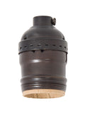 Antique BRONZE Finish Keyless Lamp Socket, UNO Thread Shell