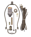 Antique Bronze Finish Table Lamp Wiring Kit, Choice of Harp Height