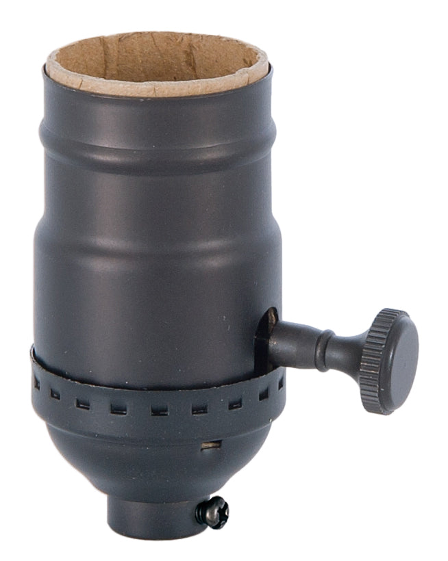 Antique Bronze Finish Turn Knob Brass Lamp Socket, No UNO, Choice of Knob Function