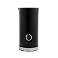 Black milk frother with 'Aroma' branding on a white background