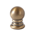 Ball Style Solid Brass Lamp Finial Antique Brass, 1" Tall x 3/4" Diam, 1/4-27F Tap (21180A)